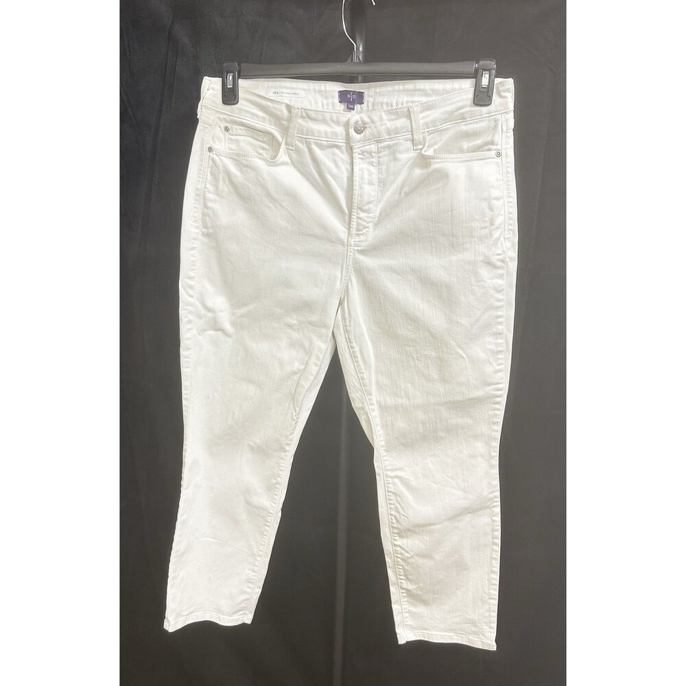 NYDJ Womens 16W Lift Tuck Relaxed Ankle White Jeans